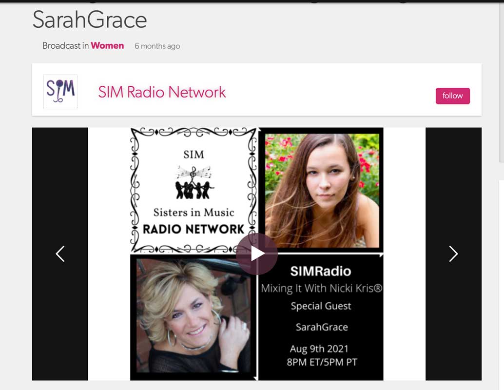 SarahGrace interview with Nicki Kris Sisters In Music